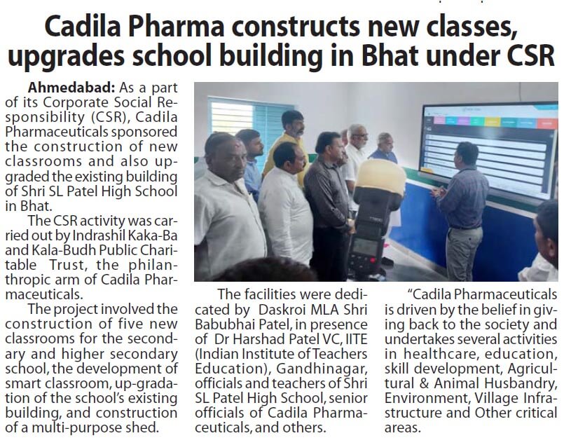 Western Times  (Ahd)_Cadila Pharma Constructing New Classes under CSR _15.06.2022_Pg 04-