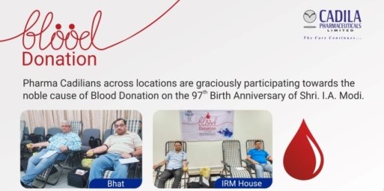 Blood Donation Camp on the 97th Birth Anniversary of Shri Indravadan A Modi